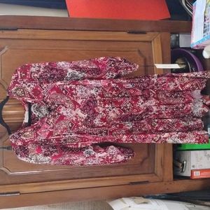 red Calvin Klein gingham dress